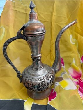 Antique Ottoman Turkish Copper Ibrik Decorative Ewer